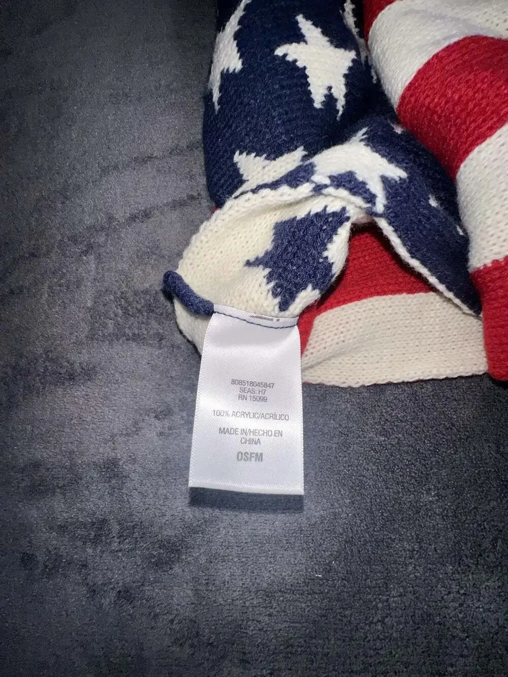 American Flag Intarsia Knit Infinity Scarf
